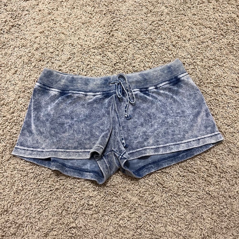 Blue Acid Wash Hardtail Shorts